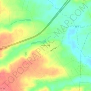 Camp Long topographic map, elevation, terrain