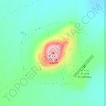 Roden Crater topographic map, elevation, terrain