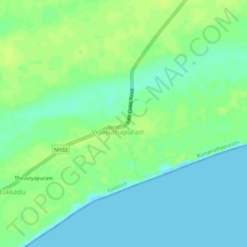Narippaiyur topographic map, elevation, terrain