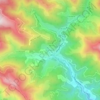 La Croisette topographic map, elevation, terrain