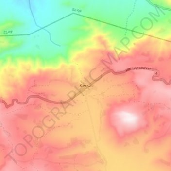 Kersa topographic map, elevation, terrain