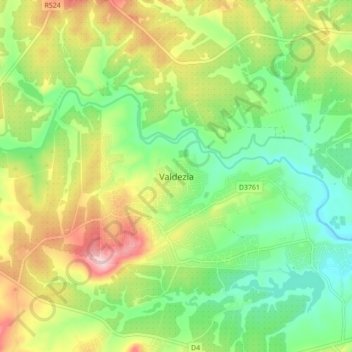 Valdezia topographic map, elevation, terrain
