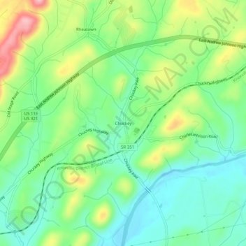 Chuckey topographic map, elevation, terrain