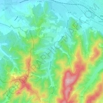 Bottenau topographic map, elevation, terrain