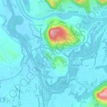 Cordon topographic map, elevation, terrain