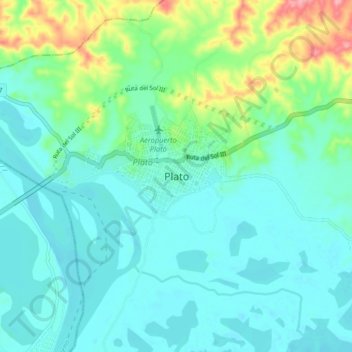 Plato topographic map, elevation, terrain