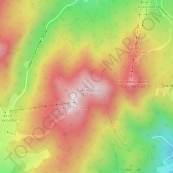 Toter Mann topographic map, elevation, terrain