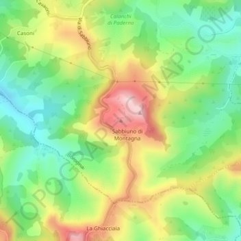 Monte Sabbiuno topographic map, elevation, terrain