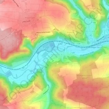 Arnegg topographic map, elevation, terrain