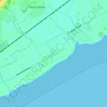 Peterstone Wentlooge topographic map, elevation, terrain