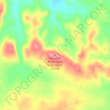 Arbuckle Mountains High Point topographic map, elevation, terrain