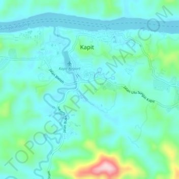 Kapit Division topographic map, elevation, terrain
