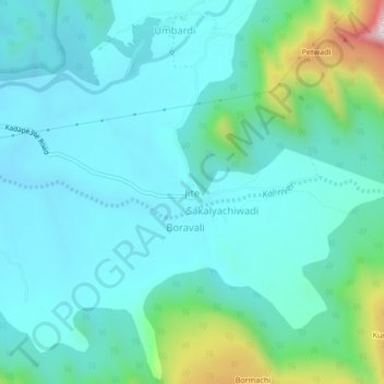 Jite topographic map, elevation, terrain