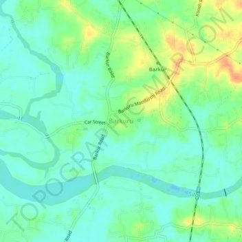 Barkuru topographic map, elevation, terrain