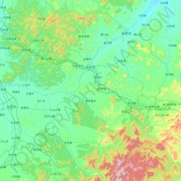 Shangzhi topographic map, elevation, terrain