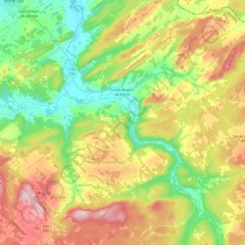 Sainte-Angèle-de-Mérici topographic map, elevation, terrain