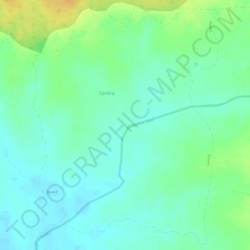 Santra topographic map, elevation, terrain