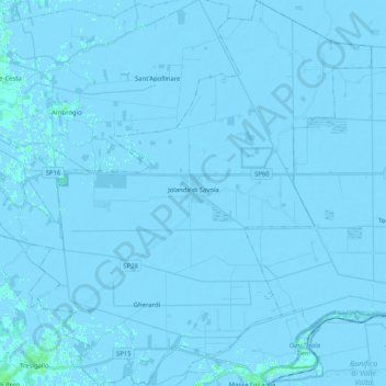 Jolanda di Savoia topographic map, elevation, terrain