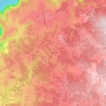 Darazac topographic map, elevation, terrain