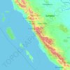Sumatra occidental topographic map, elevation, terrain