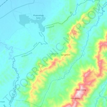 Longchem topographic map, elevation, terrain