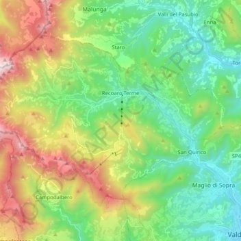 Recoaro Terme topographic map, elevation, terrain