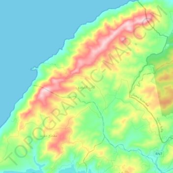 Cap Negro topographic map, elevation, terrain