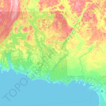 Aguanish topographic map, elevation, terrain