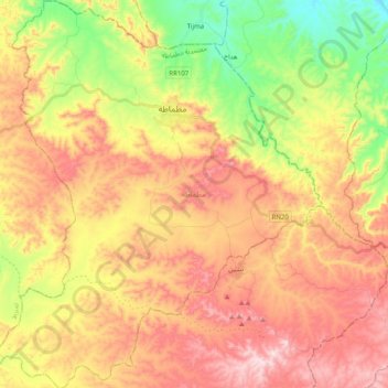 Matmata topographic map, elevation, terrain