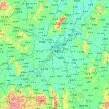 Hengyang topographic map, elevation, terrain