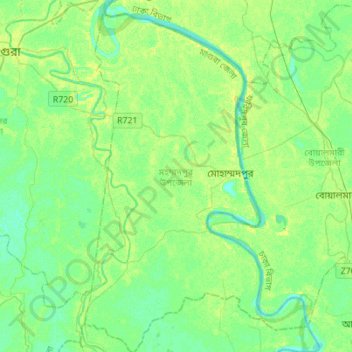 Mohammadpur topographic map, elevation, terrain