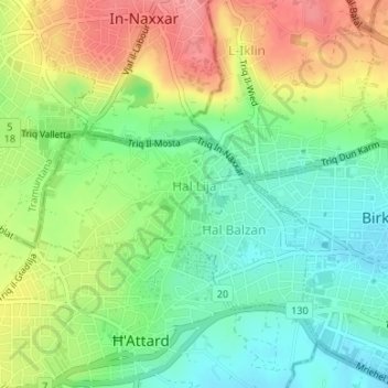 Lija topographic map, elevation, terrain