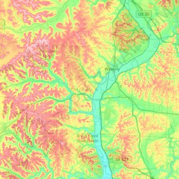 Pike County topographic map, elevation, terrain