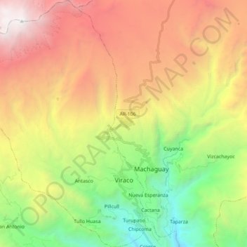 Viraco topographic map, elevation, terrain