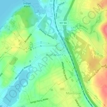 Buchanan topographic map, elevation, terrain