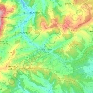 Reichenbach-Steegen topographic map, elevation, terrain