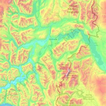 Cochrane topographic map, elevation, terrain