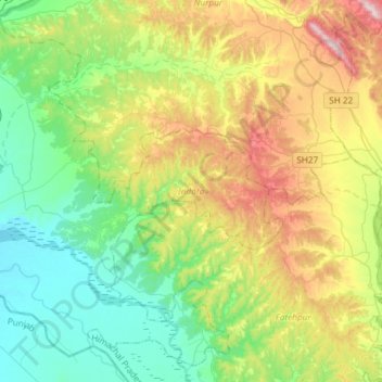 Indora topographic map, elevation, terrain