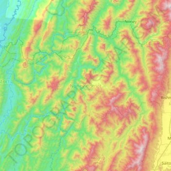Nungba topographic map, elevation, terrain