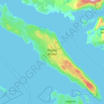 Texada Island topographic map, elevation, terrain