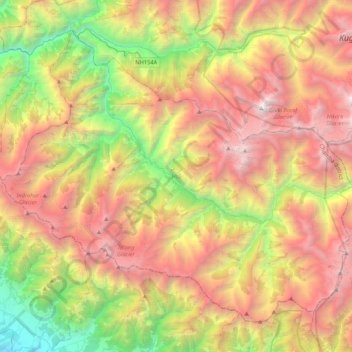 Holi topographic map, elevation, terrain