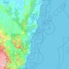 Solitary Islands Australian Marine Park topographic map, elevation, terrain