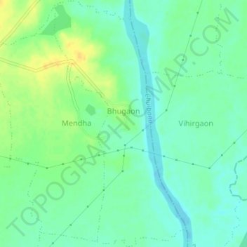 Bhugaon topographic map, elevation, terrain