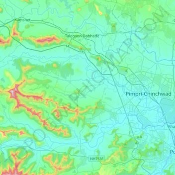 Pavana topographic map, elevation, terrain
