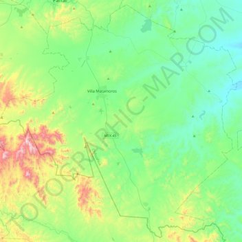 Matamoros topographic map, elevation, terrain