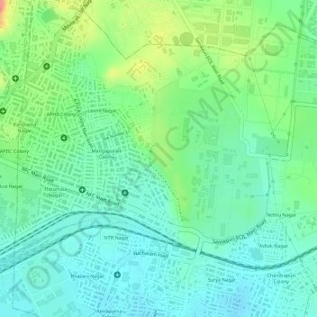 Ward 4 Meerpet H.B Colony topographic map, elevation, terrain