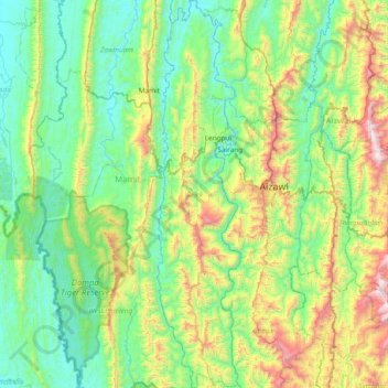 Reiek topographic map, elevation, terrain