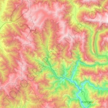 Chhatroo topographic map, elevation, terrain