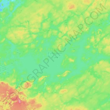 Esnagami Lake;Esnagami River topographic map, elevation, terrain