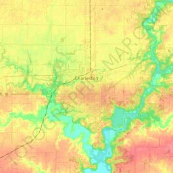 Charleston topographic map, elevation, terrain